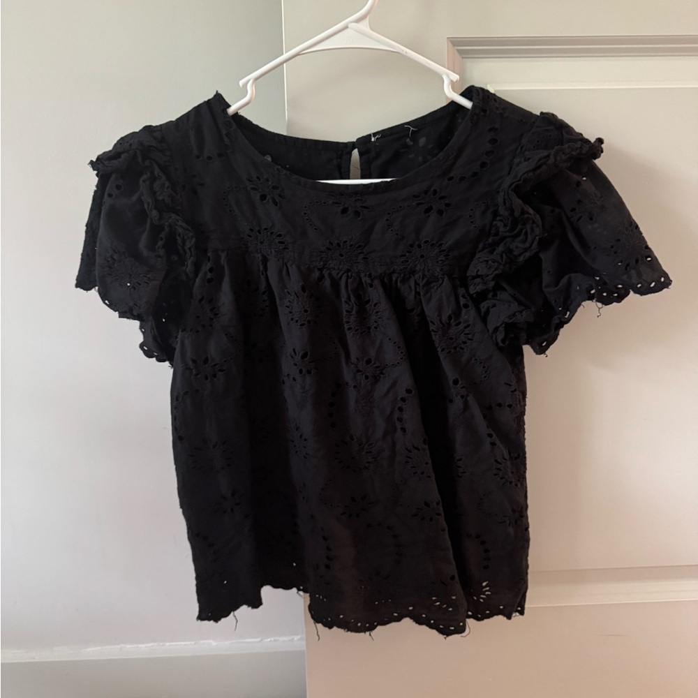 Black Eyelet Women's Top